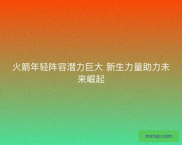 火箭年轻阵容潜力巨大 新生力量助力未来崛起